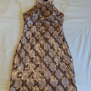My Michelle blush Sequin Backless Dress